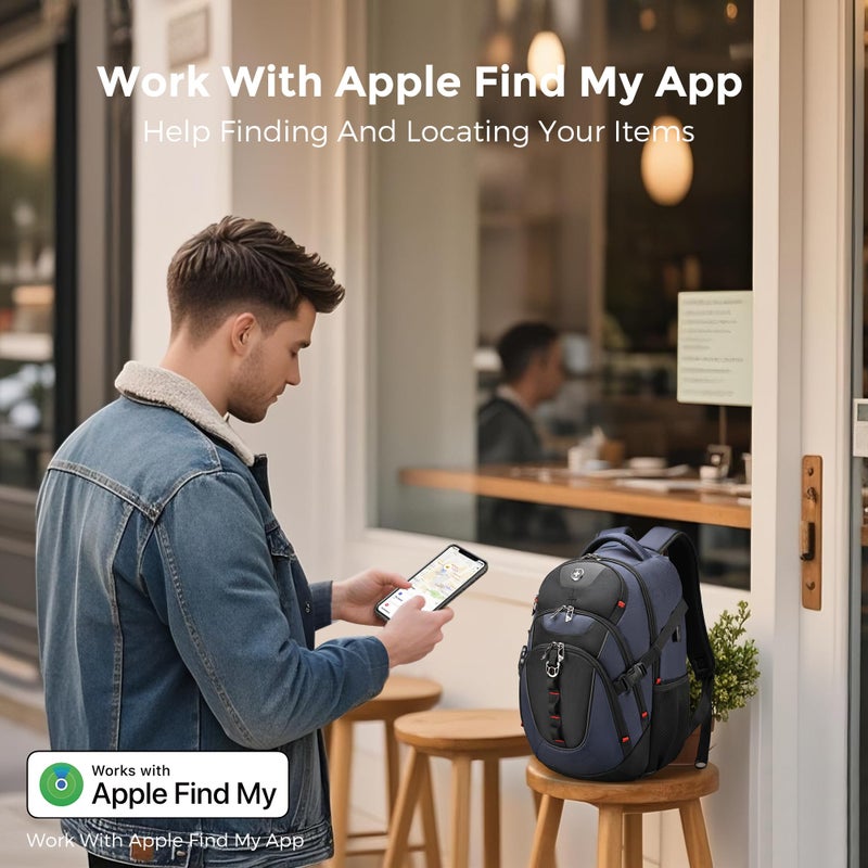 Swissdigital Design Travel Backpack for Men with Apple Find My, Laptop Backpack with USB Charging Port, RFID Protection, Add-A-Bag System - Travel Backpack for Men-Finder Color Random | SD803BT013-12 - Image 3