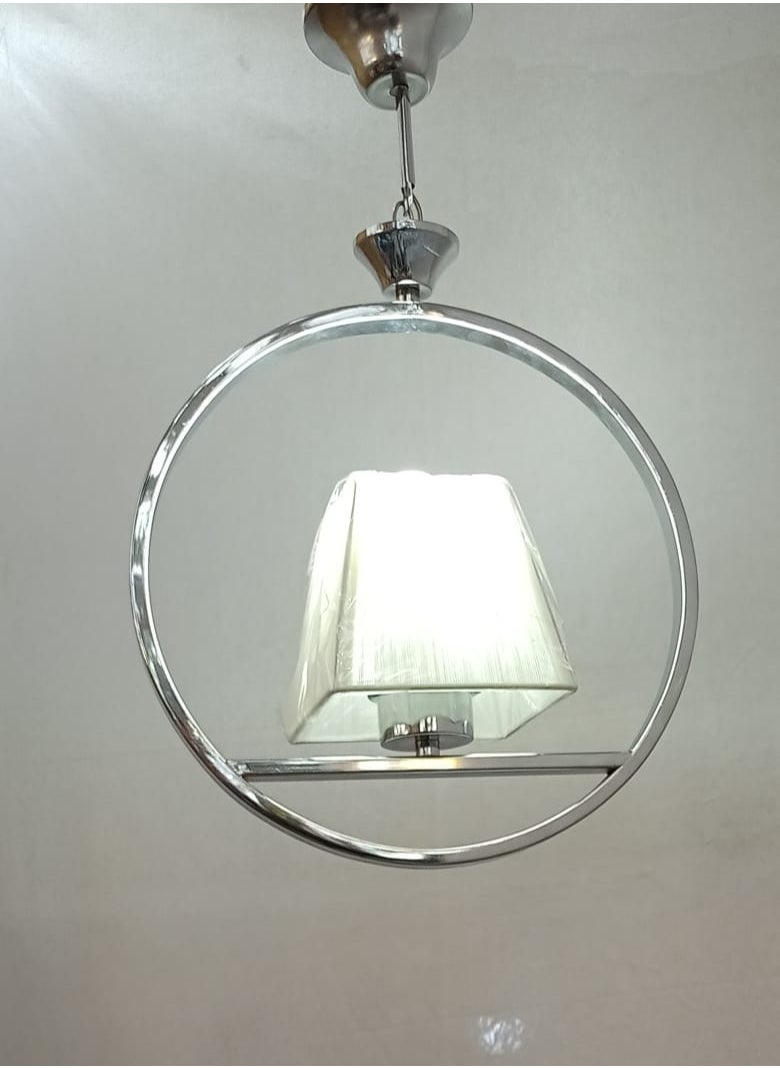 Generic Modern chandelier, silver circular pendant, elegant decor 