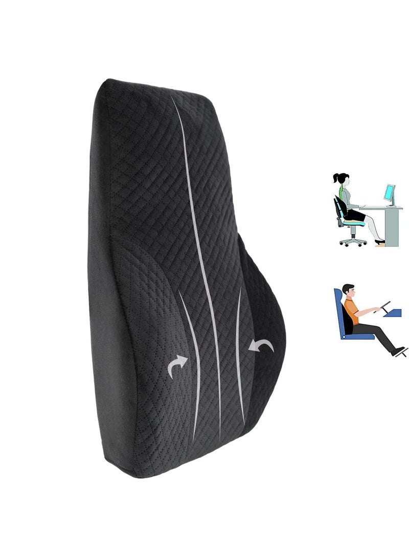 Gsquare GSQUARE Health Lumbar Support Memory Foam Back Rest Cushion with Soft Black Breathable Velvet Cover for Back Pain Relief Ideal for Car Seat Office Chair Lounge Chairs Wheel chair Proudly Made in India Universal Lumbar Support Cushion  - Image 1