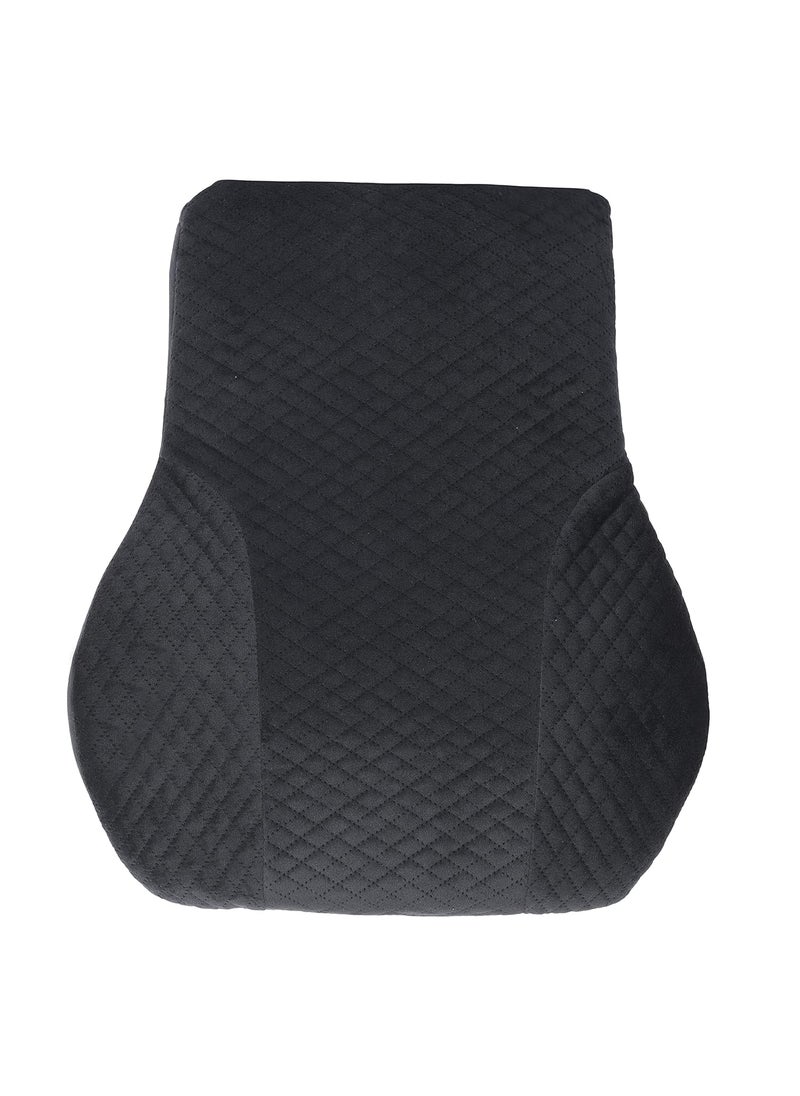 Gsquare GSQUARE Health Lumbar Support Memory Foam Back Rest Cushion with Soft Black Breathable Velvet Cover for Back Pain Relief Ideal for Car Seat Office Chair Lounge Chairs Wheel chair Proudly Made in India Universal Lumbar Support Cushion  - Image 5
