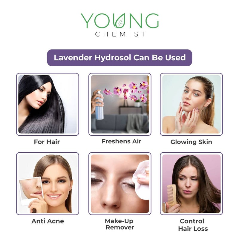 Young Chemist Natural And Pure Lavender Hydrosol Toner Distilled Floral Water in a 1 Litre Bottle Spray for Skin Hair and Aromatherapy For Men And Women - Image 4