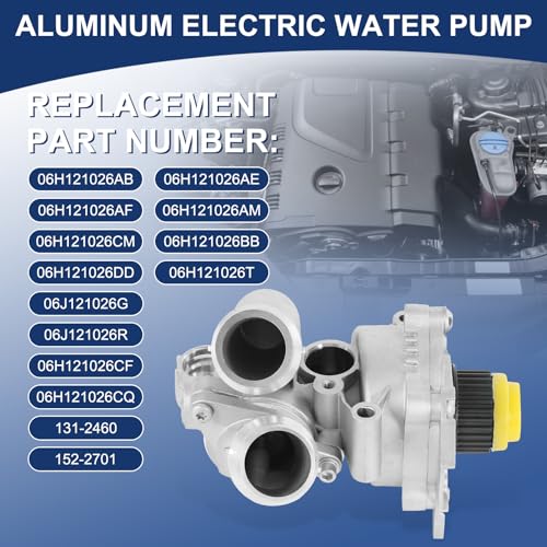 RALZAOTO Water Pump Compatible with 20082016 Audi A3 A4 A5 A6 Q3 Q5 TT VW Tiguan Jetta Golf GTI Eos Beetle CC 20L 20T Replaces 06H121026AB 06H121026AE 06H121026AF 06H121026CQ Aluminum - Image 3