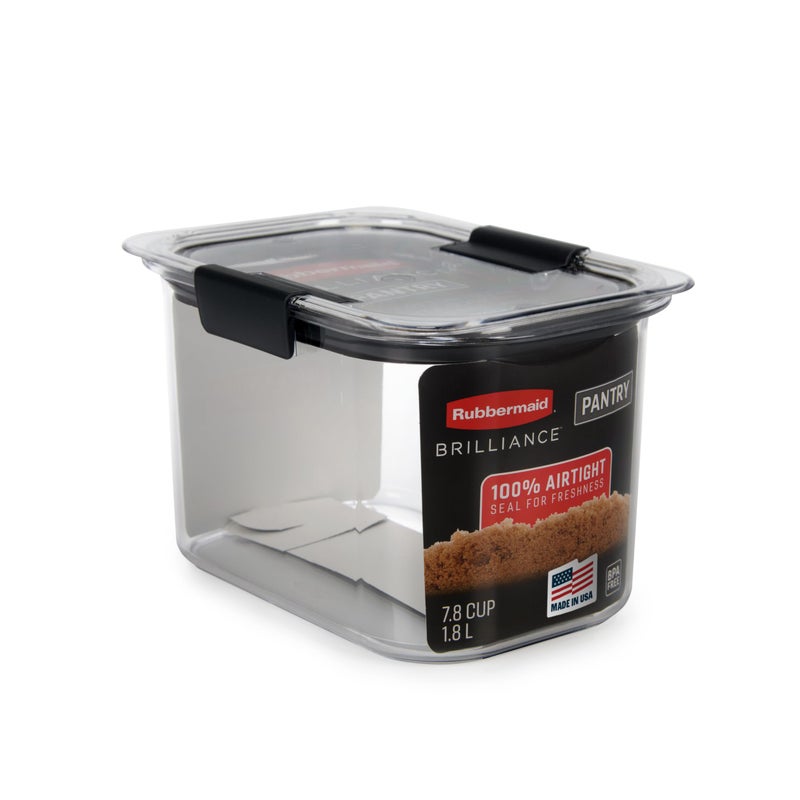 Rubbermaid Brilliance Pantry Airtight Food Storage Container, BPA-Free 7.8 Cup, Ideal for Brown Sugar - Efficient, Leak-Proof and Dishwasher-safe - Image 1