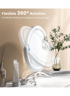 ETG Vanity Mirror with Lights, 40cm Makeup Mirror with Lights, Smart Touch Control 3 Colors Dimmable Vanity Mirror, 360°Rotation Round Vanity Mirror for Bedroom, Bathroom  - Image 2