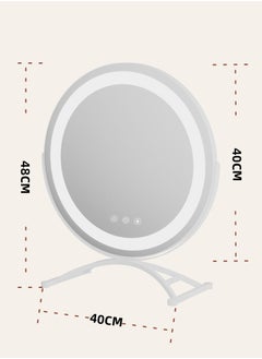 ETG Vanity Mirror with Lights, 40cm Makeup Mirror with Lights, Smart Touch Control 3 Colors Dimmable Vanity Mirror, 360°Rotation Round Vanity Mirror for Bedroom, Bathroom  - Image 5