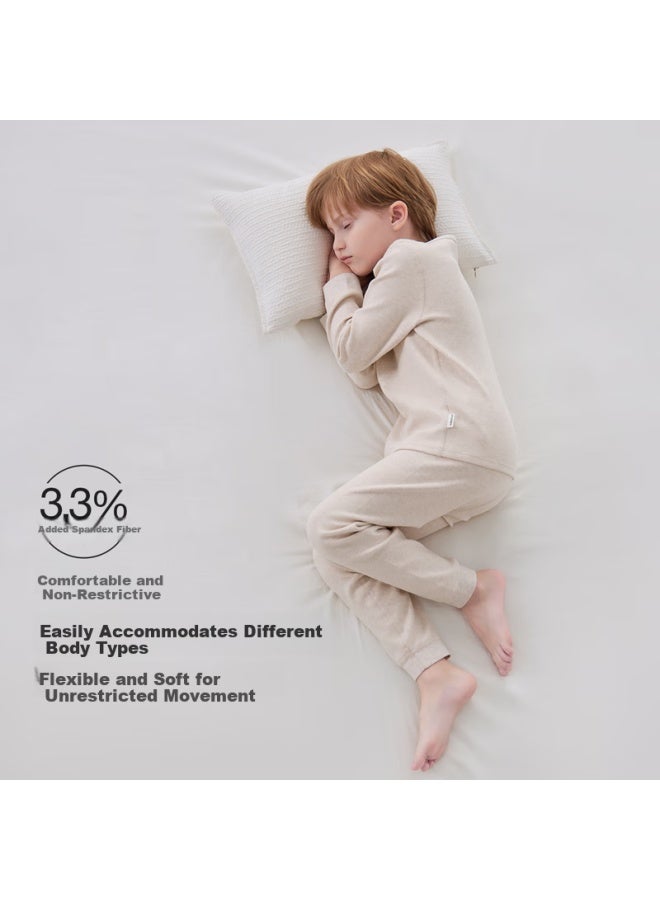 Junejunior Children's Thermal Underwear Set Autumn Winter Homewear Boys Girls Base Layer Top And Bottom - Image 2