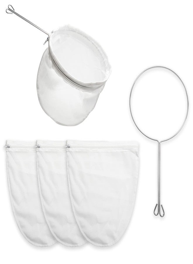 Comemela Ultra Fine Mesh Strainer Bag Reusable Food Grade Filter Zipper Bags with Stainless Steel Handle for Filter Coffee Tea Milk Juice Oil - Image 1