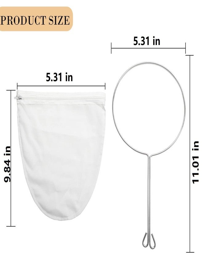 Comemela Ultra Fine Mesh Strainer Bag Reusable Food Grade Filter Zipper Bags with Stainless Steel Handle for Filter Coffee Tea Milk Juice Oil - Image 4