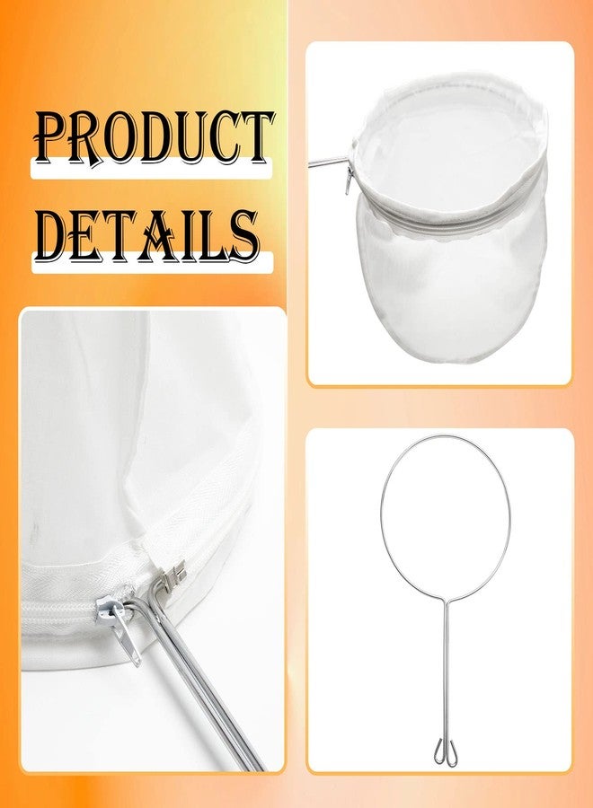 Comemela Ultra Fine Mesh Strainer Bag Reusable Food Grade Filter Zipper Bags with Stainless Steel Handle for Filter Coffee Tea Milk Juice Oil - Image 3