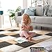 ZENOWICK 36 Pcs Plush Interlocking Carpet Tiles NonToxic Foam Carpet Tile for Toddler Baby AntiSlip EVA Foam Interlocking Tiles for Floor Nursery Playroom Grey White Light Brown - Image 3