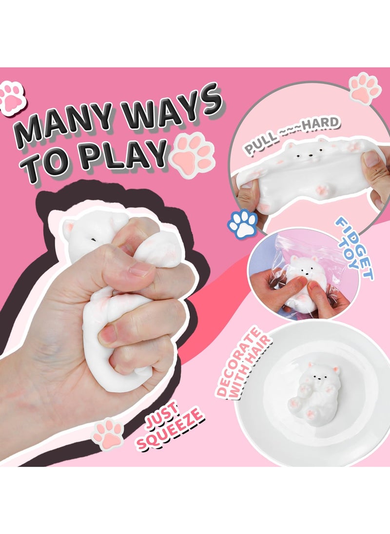 NajmStyle 2 Pack Handmade Taba Squishy Cute Animals Toy , FuFu Kawaii Cat Dog Squishies, Sticky Squishy YoYo Squishy, Kitty Paw Squeeze Toys, Pinch Family Funny Fidget Toys Novelty Things for Anxiety  - Image 2