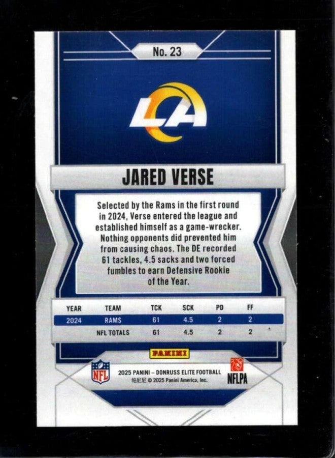 2025 Donruss-Elite #23 Jared Verse NMMT Rams - Image 2