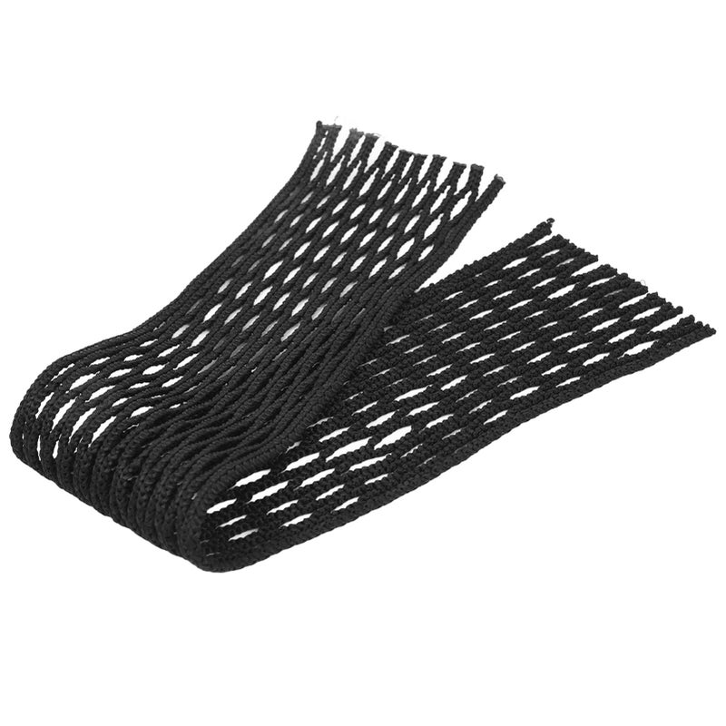 Black Lacrosse Mesh Kit 7 Braided Strings Wear Proof Abrasion Tear Resistant Complete Stringing Set - Image 4