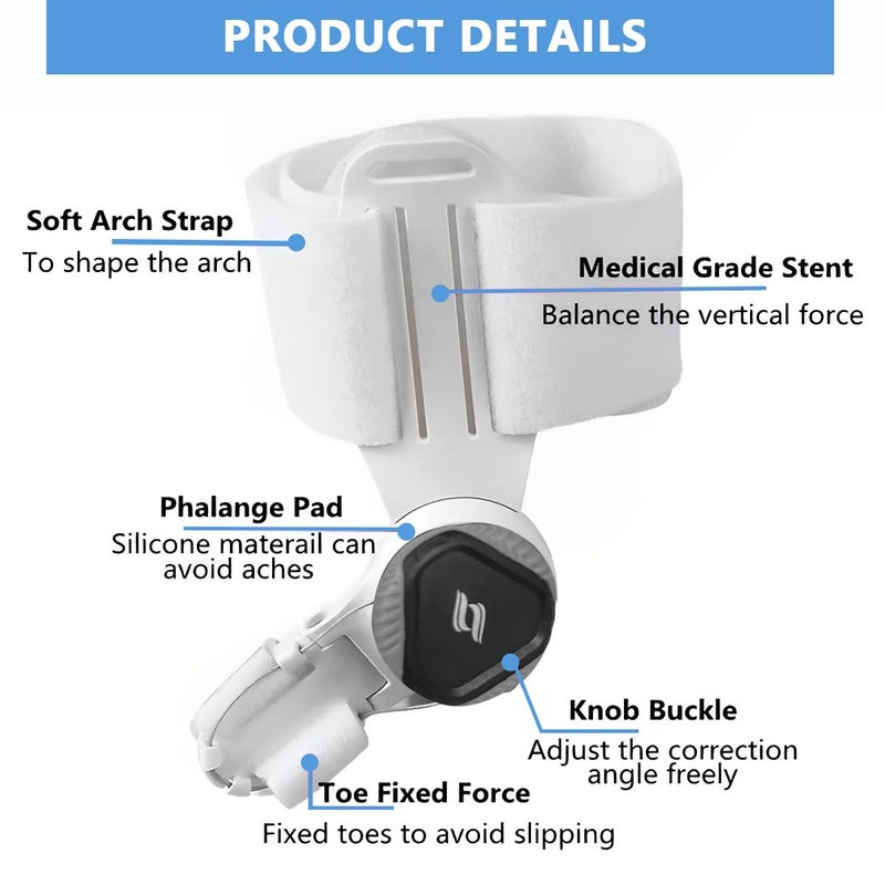M'AYCREATE ® Bunion Thumb Corrector Adjustable Bunion Corrector for Women Men Toe Separator with Rotating Knob Durable Splint Suitable for Left & Right Foot - Image 3