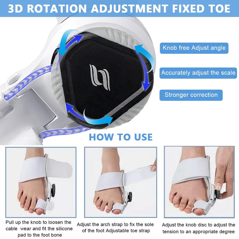 M'AYCREATE ® Bunion Thumb Corrector Adjustable Bunion Corrector for Women Men Toe Separator with Rotating Knob Durable Splint Suitable for Left & Right Foot - Image 4