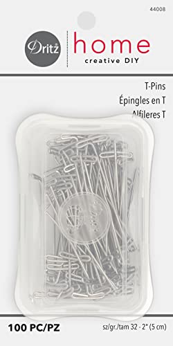 Dritz Home 2-Inch T-Pins, 100 Count, Nickel-Plated Steel - Image 5