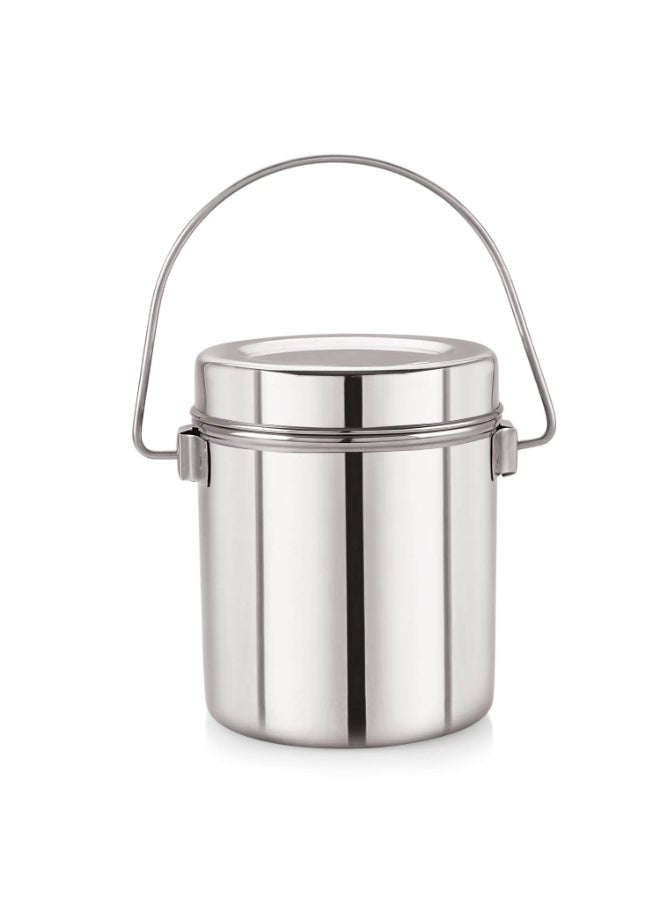 Neelam Stainless Steel 18, 22 Gauge Milk Pot, 7100 ml, Stainless Steel Storage Can Useable As Steel Dabba, Milk, ghee, Oil Storage, Etc. Heavy Jointless Body, Induction Compatible, Silver - Image 1