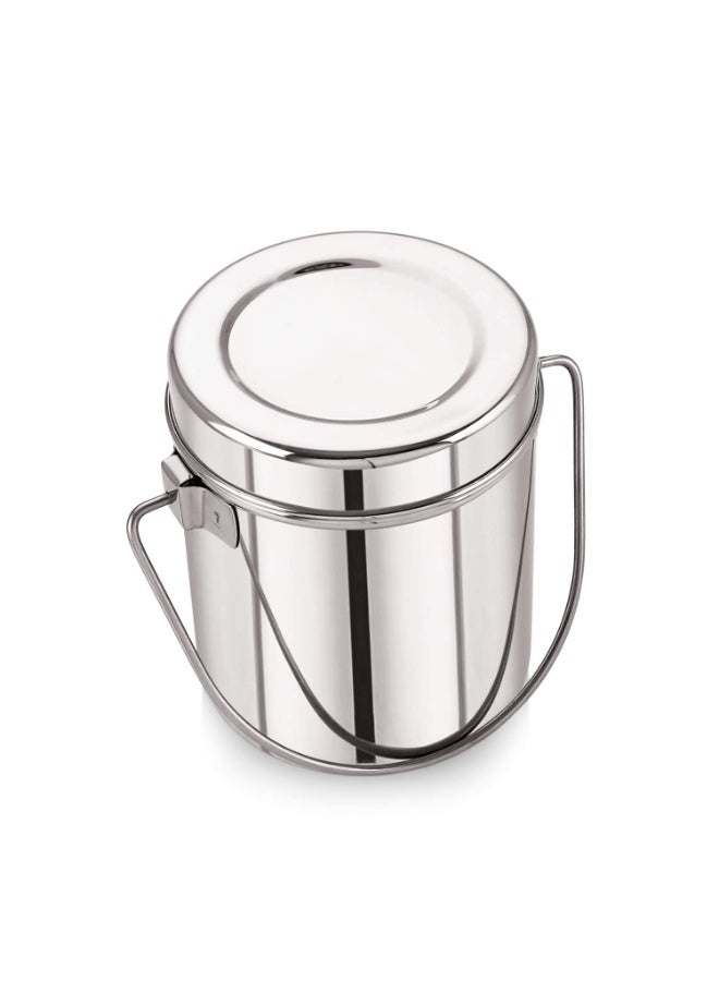 Neelam Stainless Steel 18, 22 Gauge Milk Pot, 7100 ml, Stainless Steel Storage Can Useable As Steel Dabba, Milk, ghee, Oil Storage, Etc. Heavy Jointless Body, Induction Compatible, Silver - Image 3