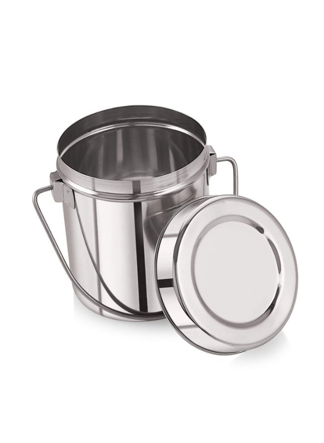 Neelam Stainless Steel 18, 22 Gauge Milk Pot, 7100 ml, Stainless Steel Storage Can Useable As Steel Dabba, Milk, ghee, Oil Storage, Etc. Heavy Jointless Body, Induction Compatible, Silver - Image 2
