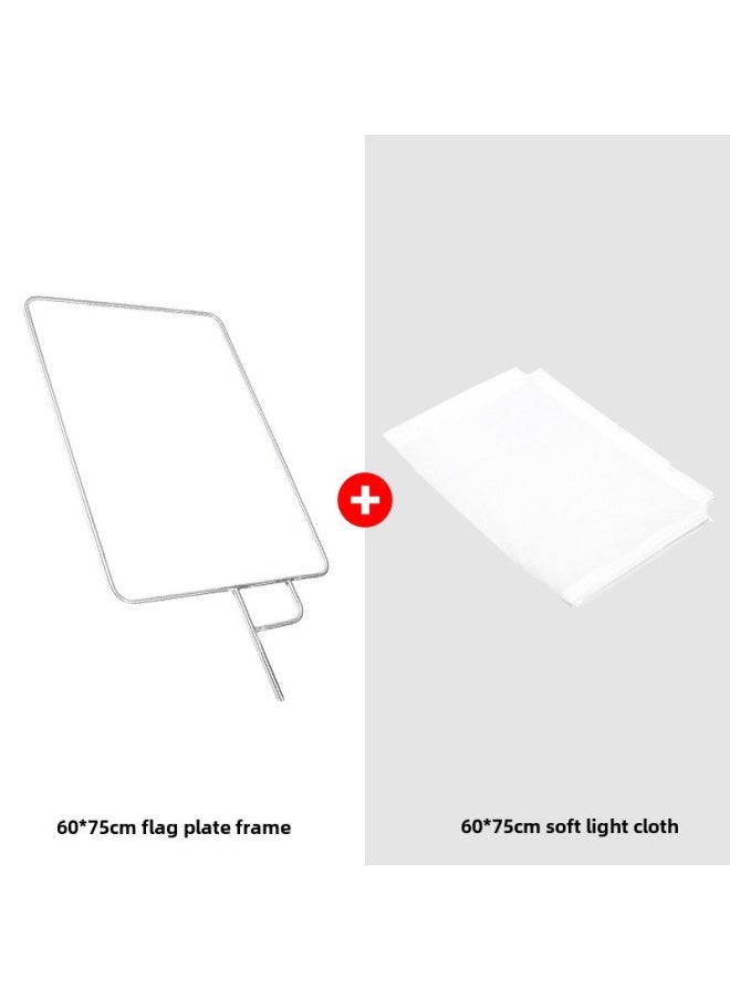 Generic Film And Television Studio Stainless Steel Flag Board Frame Small Soft Light Screen Butterfly Cloth Light Blocking Reflector Background Board Soft-Body Color:60*75cm Flagboard Frame + Soft Light Cloth  - Image 1