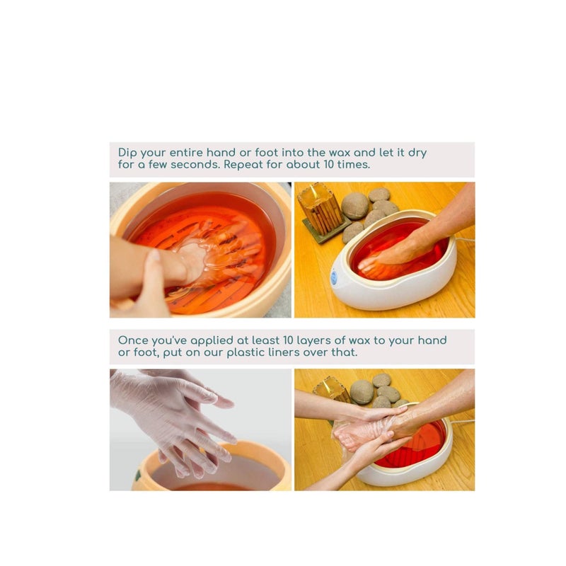 Zikra Counts Paraffin Wax Liners, Elastic Opening Insulated Mitts, Sock Liners for Hands, Feet Hot Wax Bath Heated SPA Therapy Wax Care Treatment Paraffin Wax Warmer Machine 200PCS - Image 2