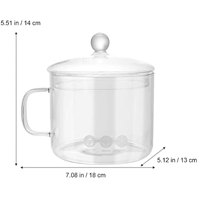 DOITOOL Glass Noodle Pot With Lid  HeatResistant Thick Glass Cookware Set  Cooktop Safe For Pasta Noodle Soup Milk Baby Food  Size 2 Stew Pot - Image 4