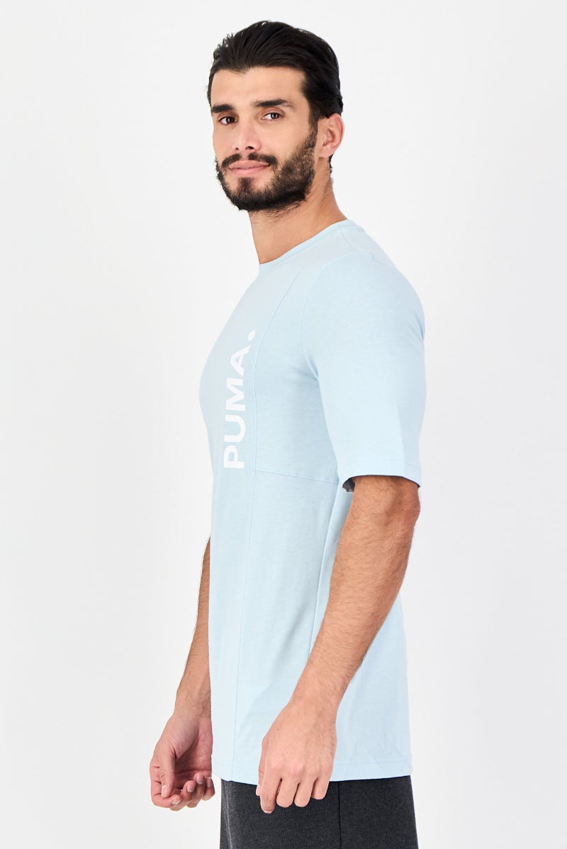 PUMA Men Sportswear Fit Short Sleeve Outdoor T-Shirt, Light Blue - Image 2