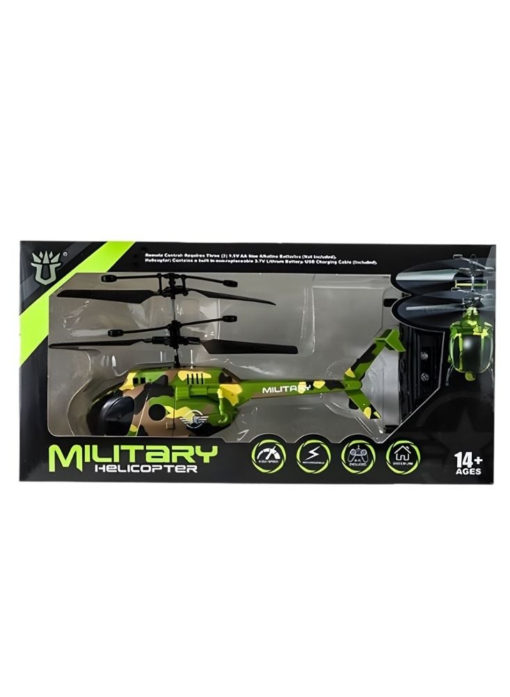 Premium Military Style Toy Helicopter – Durable Plastic Helicopter with Rotating Blades, Realistic Army Design for Kids - Image 2