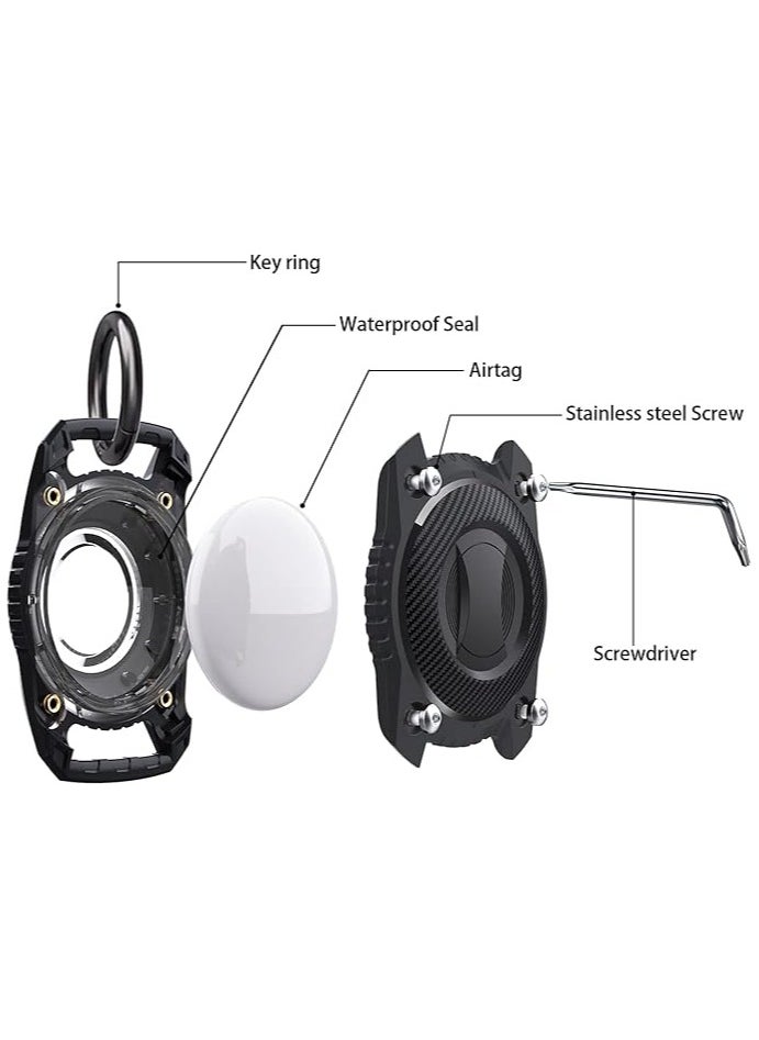 General - Waterproof Airtag Keychain Holder Case, Compatible with Apple Air Tag Tracker Key Ring Air Tags Protective Case Cover, TPU Case for Keys, Bags, Luggage and Pet - Image 1