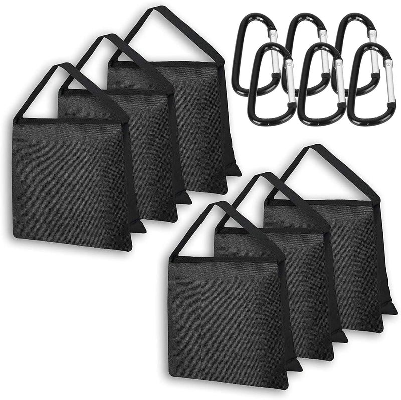 Upgraded Heavy Duty Sandbag, Photo Video Studio Weight Bag Saddlebag Design for Photography Light Stand Tripod, Umbrella Base, Camping, Pop up Tent, Fishing Chair - 6 Pack