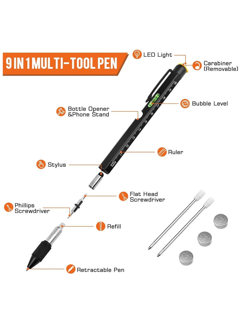 9-in-1 Multi-functional, Pen Tool for Men, Small Utility Gadget for Father, Husband, Boyfriend Birthday Gift - Image 3
