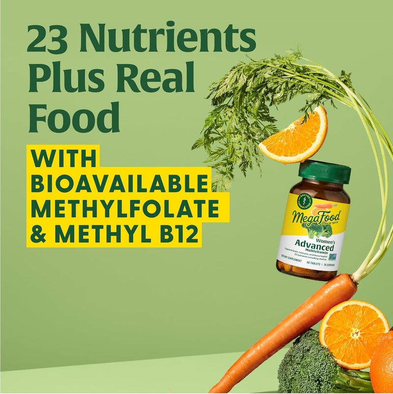 MegaFood Womens Advanced Multivitamin for Women  DoctorFormulated With Iron Choline Vitamin D Vitamin C  Zinc  Brain Health  Immune Support  NonGMO  Vegetarian  60 Tabs 30 Servings - Image 5