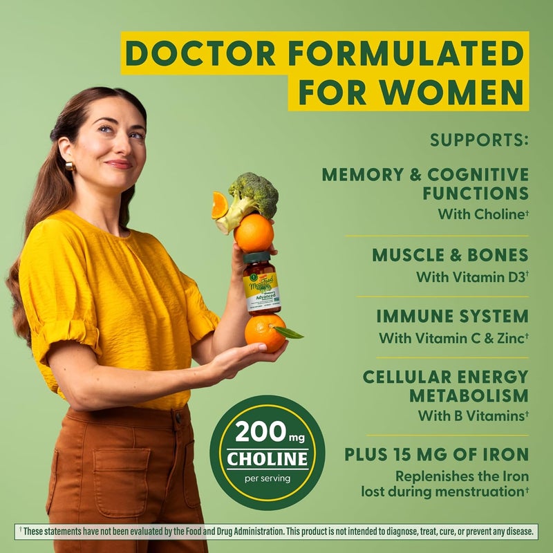 MegaFood Womens Advanced Multivitamin for Women  DoctorFormulated With Iron Choline Vitamin D Vitamin C  Zinc  Brain Health  Immune Support  NonGMO  Vegetarian  60 Tabs 30 Servings - Image 4