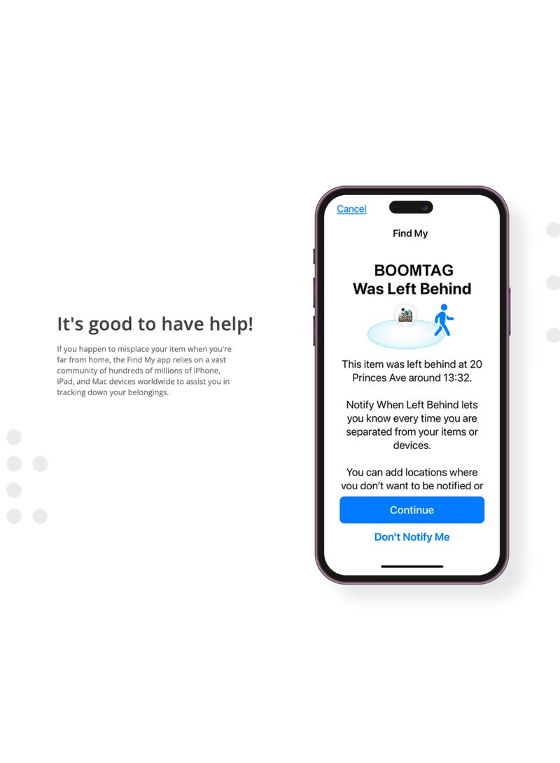 Boompods Boomtag Bluetooth Tracker Tag - Smart Tracking Device for Children, Pet and Dog, Keyring Wallet Tracker for Keys, Luggage Suitcases, Key Finder Compatible with Apple Find My App (Ocean Blue) - Image 2