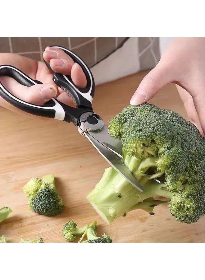 Stainless Steel Multifunctional Kitchen Scissors With Bottle Opener 1pc - Image 1
