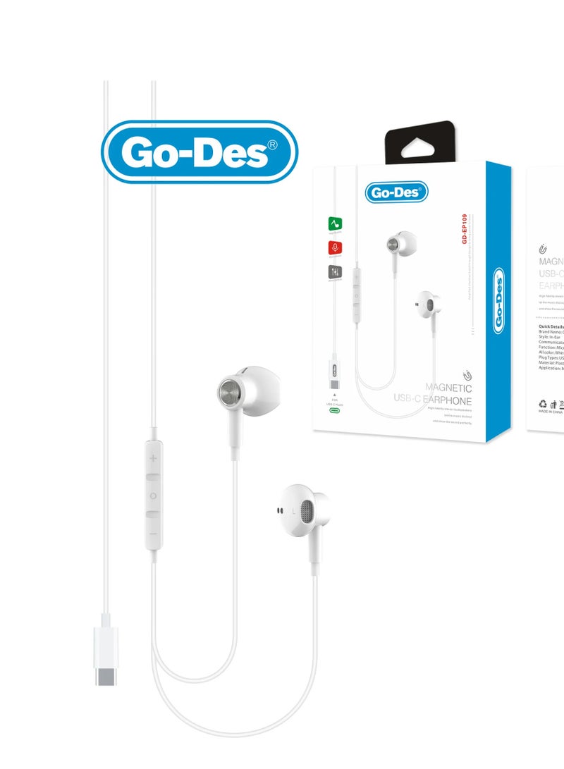 GO-DES Go Des Gd-ep109 Magnetic USB C Earphone - Image 2