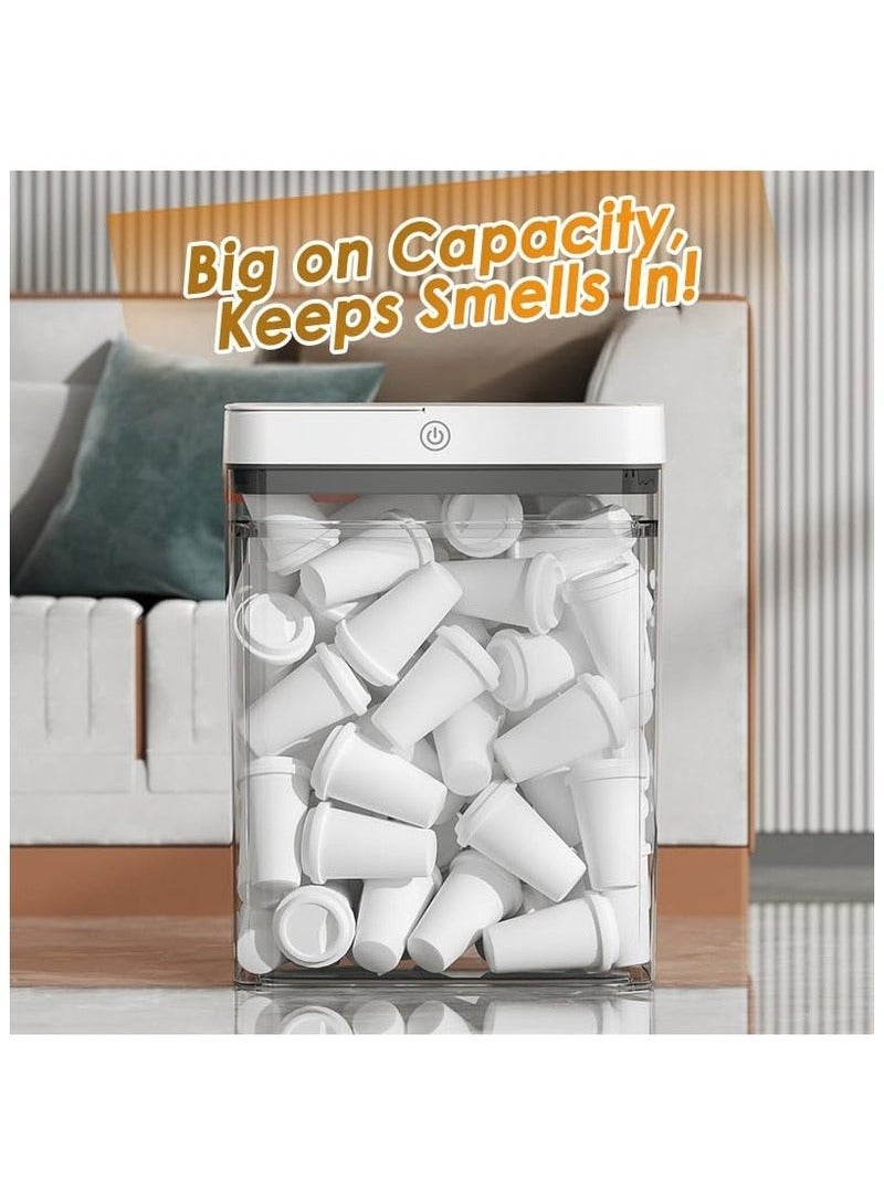 Arabest Automatic Motion Sensor White Trash Can with Lid, 13L Slim Plastic Smart Garbage Can Touchless, Slim Motion Sensor Waterproof Plastic Trash Bins for Bedroom, Office, Kitchen, Toilet - Image 5