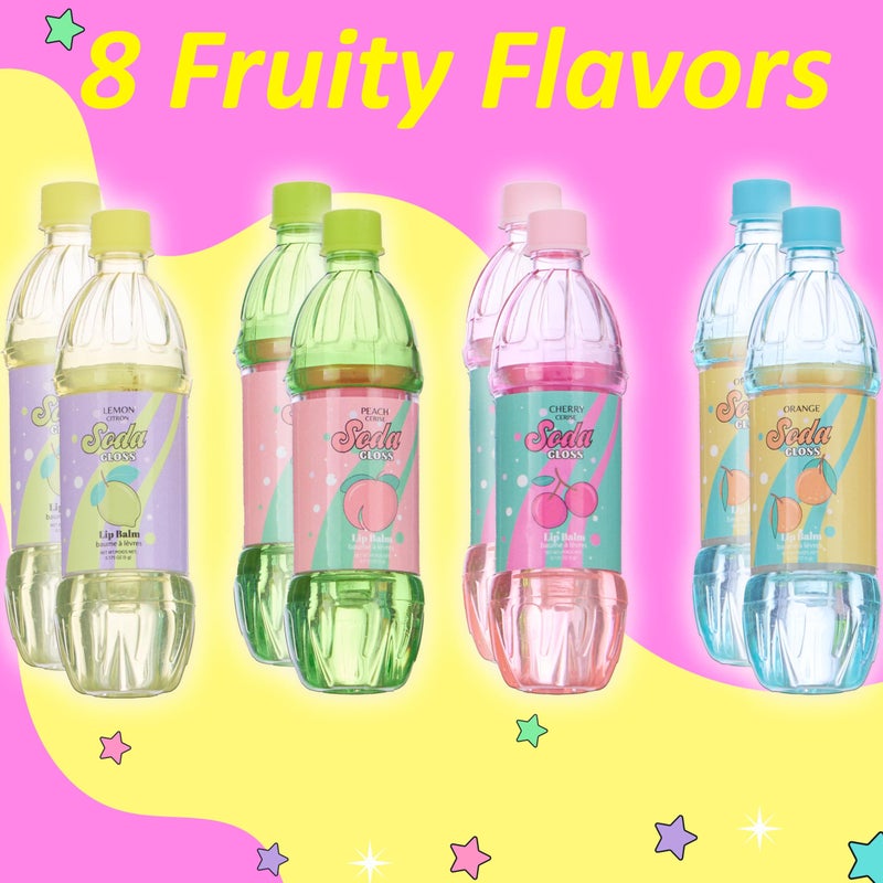 Expressions 8pc Pop Gloss - Novelty Soda Fruity Flavored Lip Balm Set, Vending Machine Soda Lip Balm Collection, Safe and Non-Toxic Lip Gloss Gift Set For Girls - Image 2