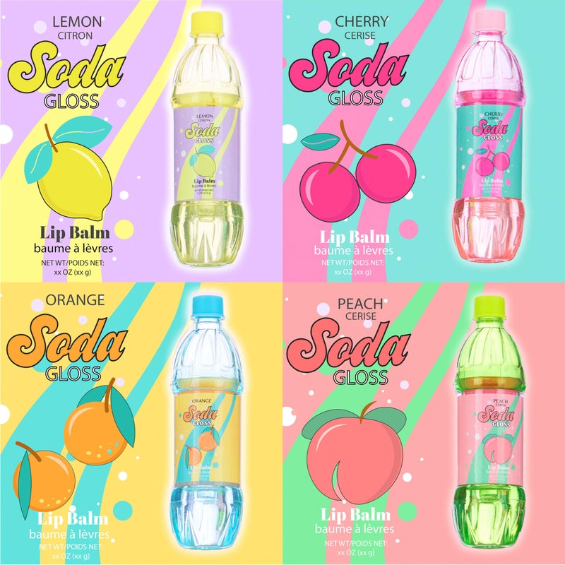 Expressions 8pc Pop Gloss - Novelty Soda Fruity Flavored Lip Balm Set, Vending Machine Soda Lip Balm Collection, Safe and Non-Toxic Lip Gloss Gift Set For Girls - Image 3