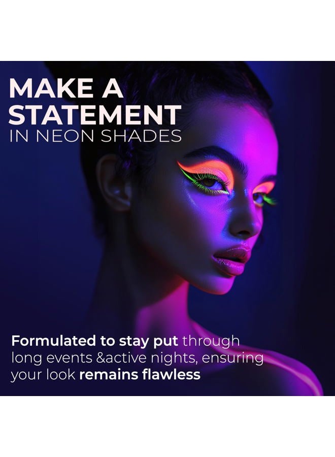 Splashes & Spills UV Blacklight Glow Eyeliner and Mascara Duo - 6 Color Variety Pack, 6ml – Day or Night Stage, Clubbing or Costume Makeup by Splashes & Spills - Image 3