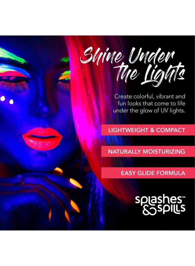 Splashes & Spills UV Blacklight Glow Eyeliner and Mascara Duo - 6 Color Variety Pack, 6ml – Day or Night Stage, Clubbing or Costume Makeup by Splashes & Spills - Image 4