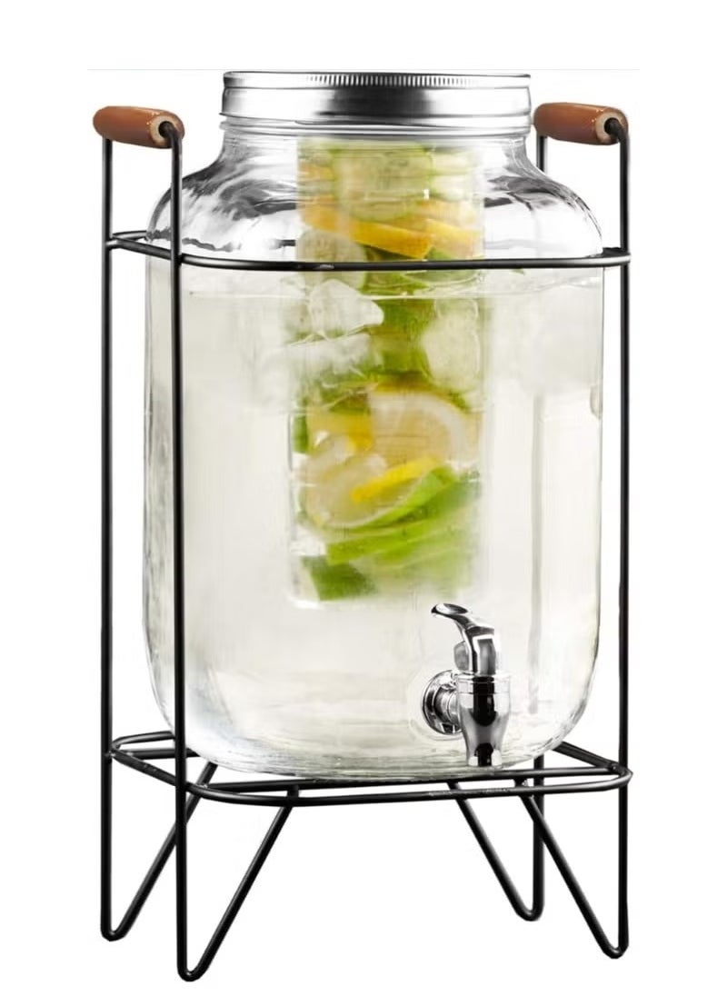 Generic 8 Litre Juice Dispenser Glass With Stand Square  - Image 2