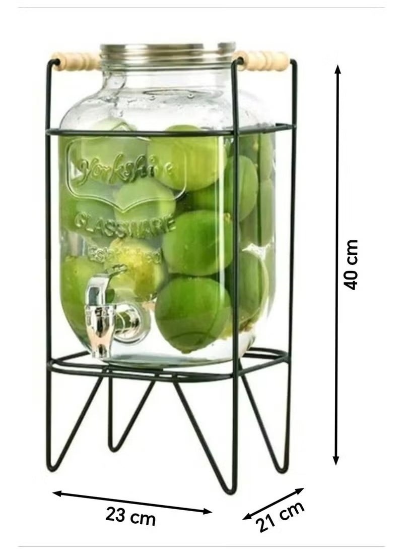 Generic 8 Litre Juice Dispenser Glass With Stand Square  - Image 4