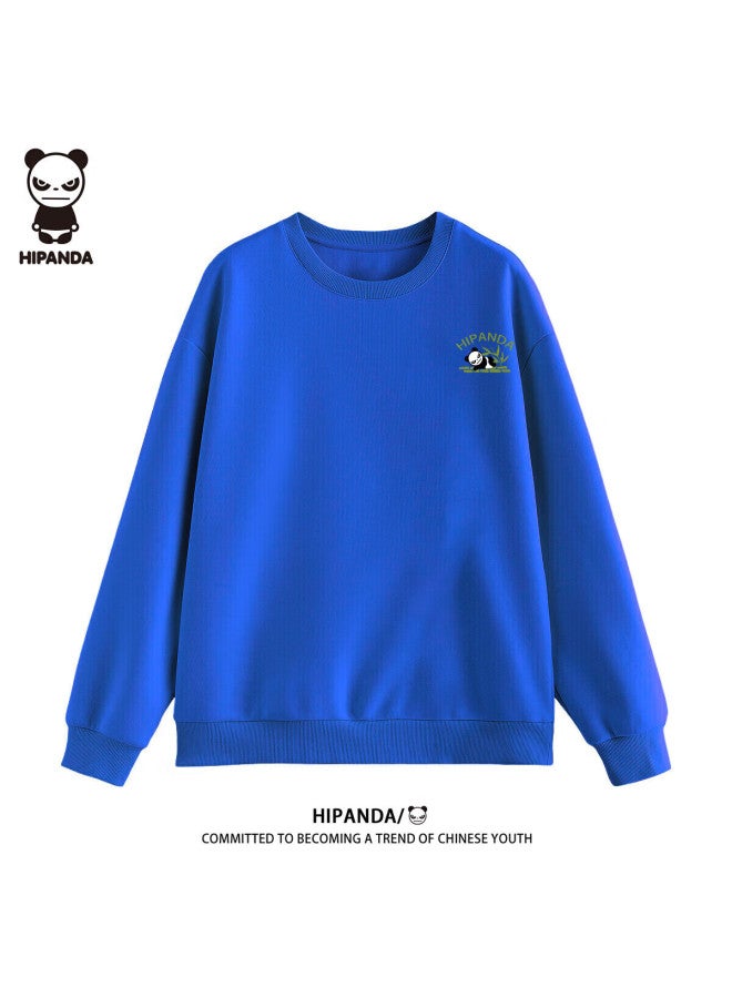 Hipanda Uni Sweatshirt, Autumn Fashion Brand Printed Round Neck Casual Loose Base Shirt, Klein Blue 3XL - Image 1