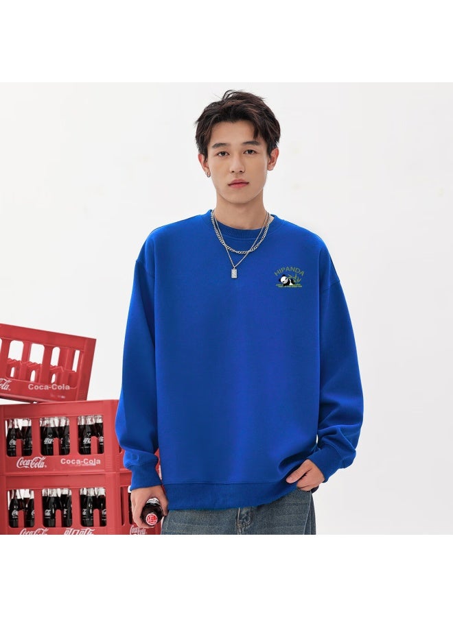 Hipanda Uni Sweatshirt, Autumn Fashion Brand Printed Round Neck Casual Loose Base Shirt, Klein Blue 3XL - Image 2