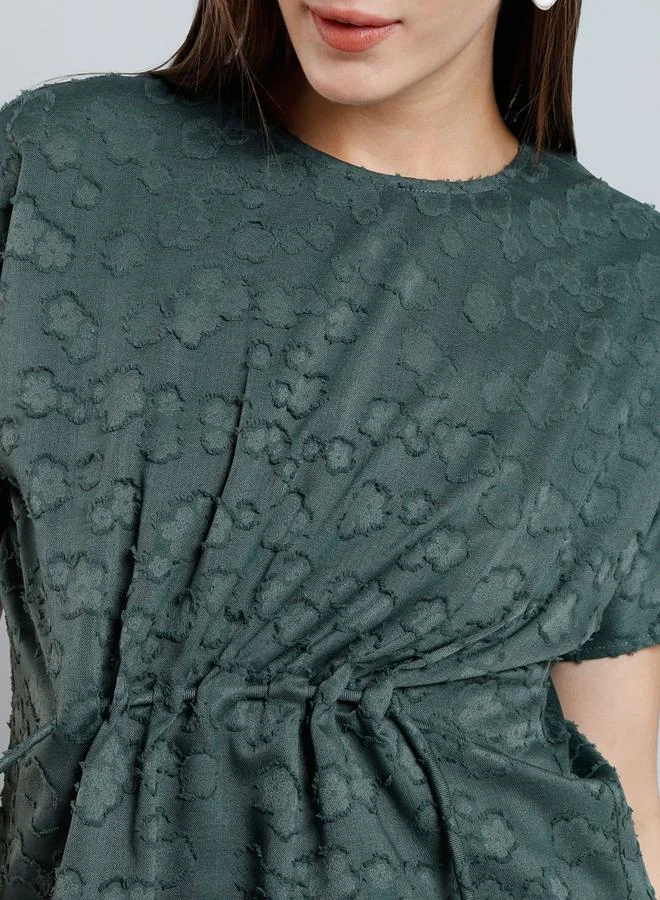 ميش ميش توب مطرز بأكمام قصيرة