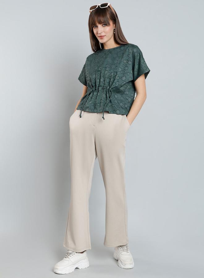 ميش توب مطرز بأكمام قصيرة - Image 4