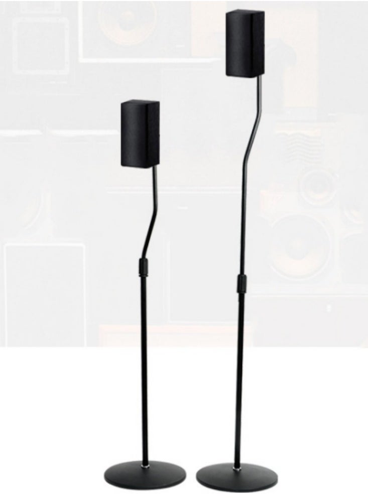 ET-LIFE Adjustable Height Speaker Stand - Extends 31" to 47" - Set of 2 - Black  - Image 1