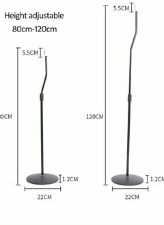 ET-LIFE Adjustable Height Speaker Stand - Extends 31" to 47" - Set of 2 - Black  - Image 3