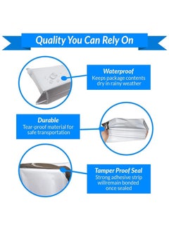 MARKQ White Poly Mailers Bag, 20 x 35 cm Adhesive Self-seal Shipping Bags, 100 Pack Envelopes for Packaging Delivery Posting Parcel Postals Clothes  - Image 4